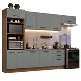 Cocina Integral 330cm Marrón/Gris Agata 01
