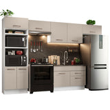 Cocina Integral 350cm Blanco/Crema Agata 01