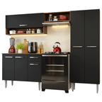 Cocina Compacta 220 cm Marrón/Negro Deli Madesa