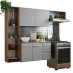 Cocina Compacta 180 cm Marrón/Gris Easy Madesa
