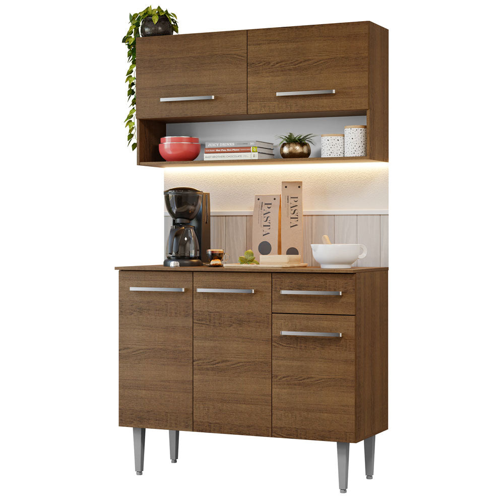 Cocina Integral 105cm Marrón Emilly Madesa 03