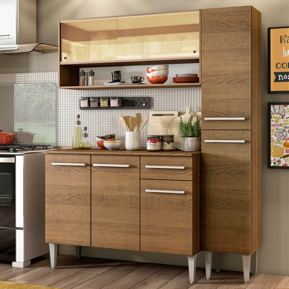Cocina Compacta 137cm Marrón Emilly Art 04