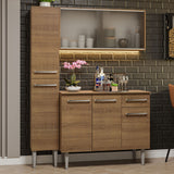 Cocina Compacta 137cm sin Fregadero Marrón Emilly 05