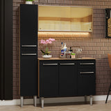 Cocina Compacta 137cm sin Fregadero Marrón/Negro Emilly 06