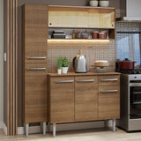 Cocina Compacta 137cm sin Fregadero Marrón Emilly 09