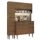 Cocina Compacta 137 cm Marrón Emilly Madesa