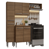 Cocina Compacta 156 cm Emilly Marrón 01