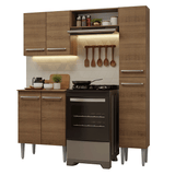 Cocina Compacta 156 cm Emilly Marrón 02