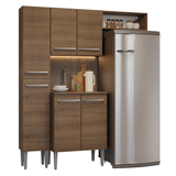 Cocina Compacta 156 cm Emilly Marrón 03