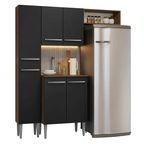 Cocina Compacta 156 cm Marrón/Negro Emilly Madesa