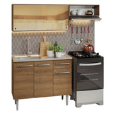 Cocina Compacta 165cm con Fregadero Marrón Emilly 06