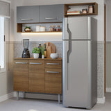 Cocina Integral 165cm con Encimera Marrón/Gris Emilly Madesa 08