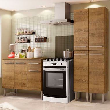 Cocina Compacta 169 cm Marrón Emilly Madesa