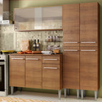 Cocina Compacta 169 cm 9 Puertas 1 Cajón Marrón Emilly Madesa 05