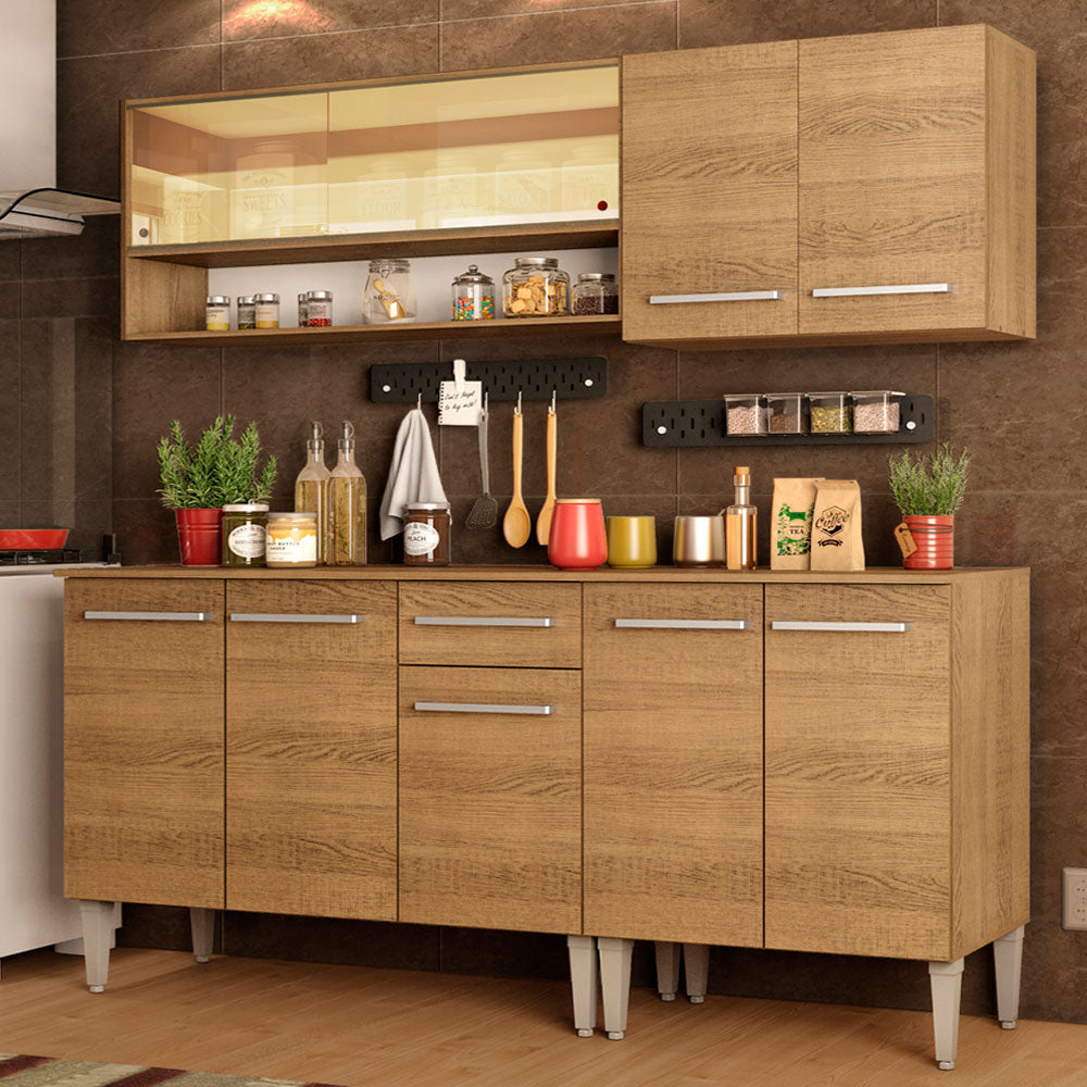 Cocina Compacta 169cm Marrón Emilly Dance 07