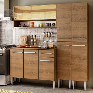 Cocina Compacta 169 cm Marrón Emilly Madesa