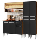 Cocina Compacta 169cm Marrón/Negro Emilly Winter 08