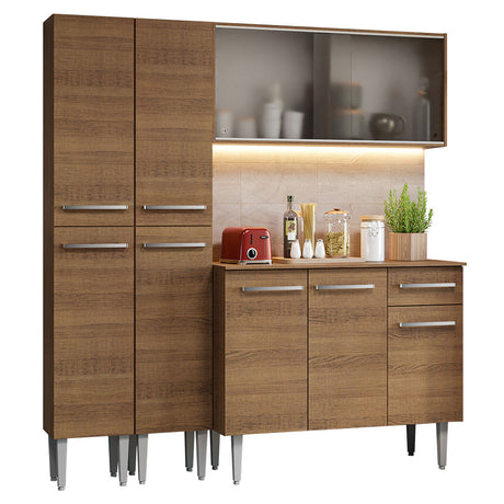 Cocina Compacta 169cm Marrón Emilly Madesa 10