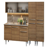 Cocina Compacta 169cm con Fregadero Marrón Emilly 11