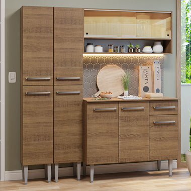 Cocina Compacta 169 cm Marrón Emilly Madesa