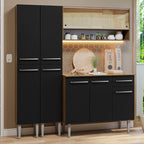 Cocina Compacta 169 cm Marrón/Negro Emilly Madesa