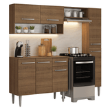 Cocina Compacta 197 cm Emilly Marrón 01