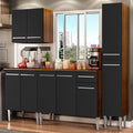 Cocina Compacta 201 cm Marrón/Negro Emilly Madesa