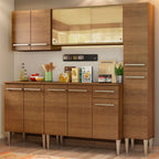 Cocina Compacta 201 cm Marrón Emilly Madesa