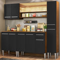 Cocina Compacta 201 cm Marrón/Negro Emilly Madesa