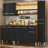 Cocina Integral 201cm Marrón/Negro Emilly Sky 04