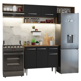 Cocina Integral 225cm Marrón/Negro Emilly Madesa 01