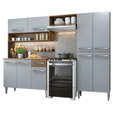 Cocina Integral 229cm Marrón/Gris Emilly Pop 02