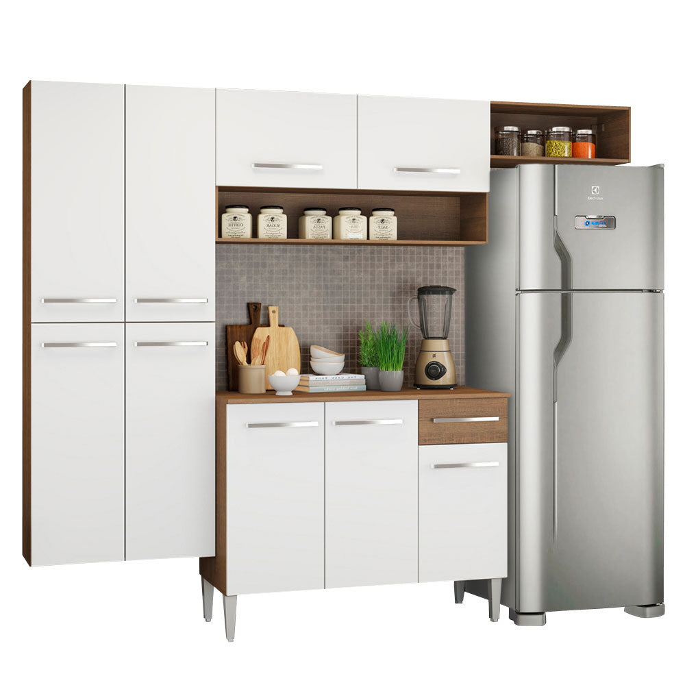 Cocina Integral 229cm Marrón/Blanco Emilly Fit 03