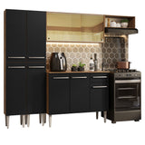 Cocina Integral 229cm Marrón/Negro Emilly 09
