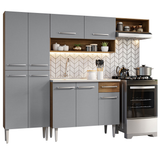 Cocina Integral 229cm con Fregadero Marrón/Gris Emilly 12