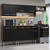 Cocina Compacta 229cm Marrón/Negro Emilly 13