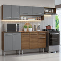 Cocina Compacta 229 cm Marrón/Gris Emilly Madesa