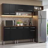 Cocina Integral 229cm con Encimera Marrón/Negro Emilly Madesa 14