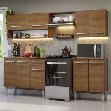 Cocina Compacta 229 cm Marrón Emilly Madesa
