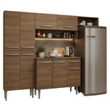Cocina Compacta 229 cm Emilly Marrón 016
