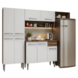 Cocina Compacta 229 cm Emilly Marrón/Blanco 016