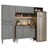 Cocina Compacta 229 cm Emilly Marrón/Gris 016
