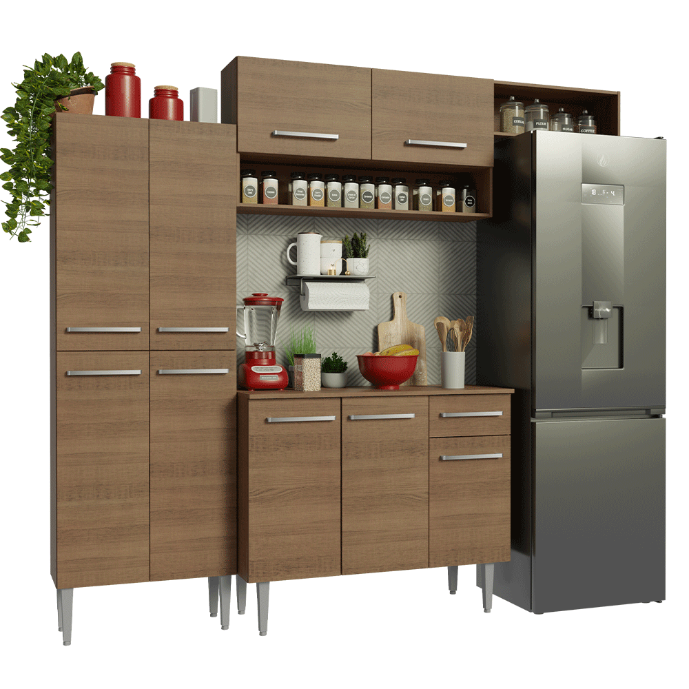 Cocina Integral 229cm Marrón Emilly Madesa 18