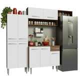 Cocina Integral 229cm Marrón/Blanco Emilly Madesa 18