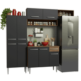 Cocina Integral 229cm Marrón/Negro Emilly Madesa 18
