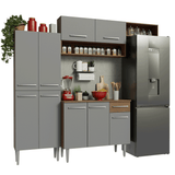 Cocina Integral 229cm Marrón/Gris Emilly Madesa 18