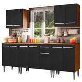 Cocina Integral 233cm Marrón/Negro Emilly King 01