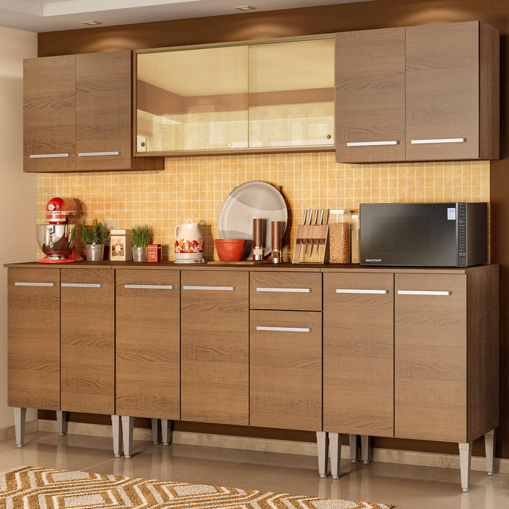 Cocina Integral 233cm Marrón Emilly Fire 03