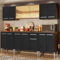 Cocina Integral 233 cm 13 Puertas 1 Cajón Marrón/Negro Emilly Madesa 03