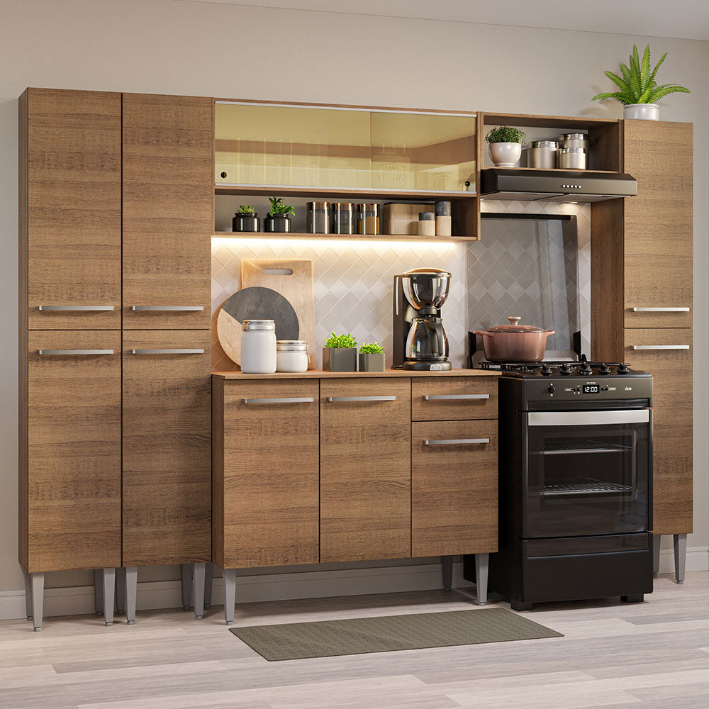 Cocina Integral 261cm Marrón Emilly 04